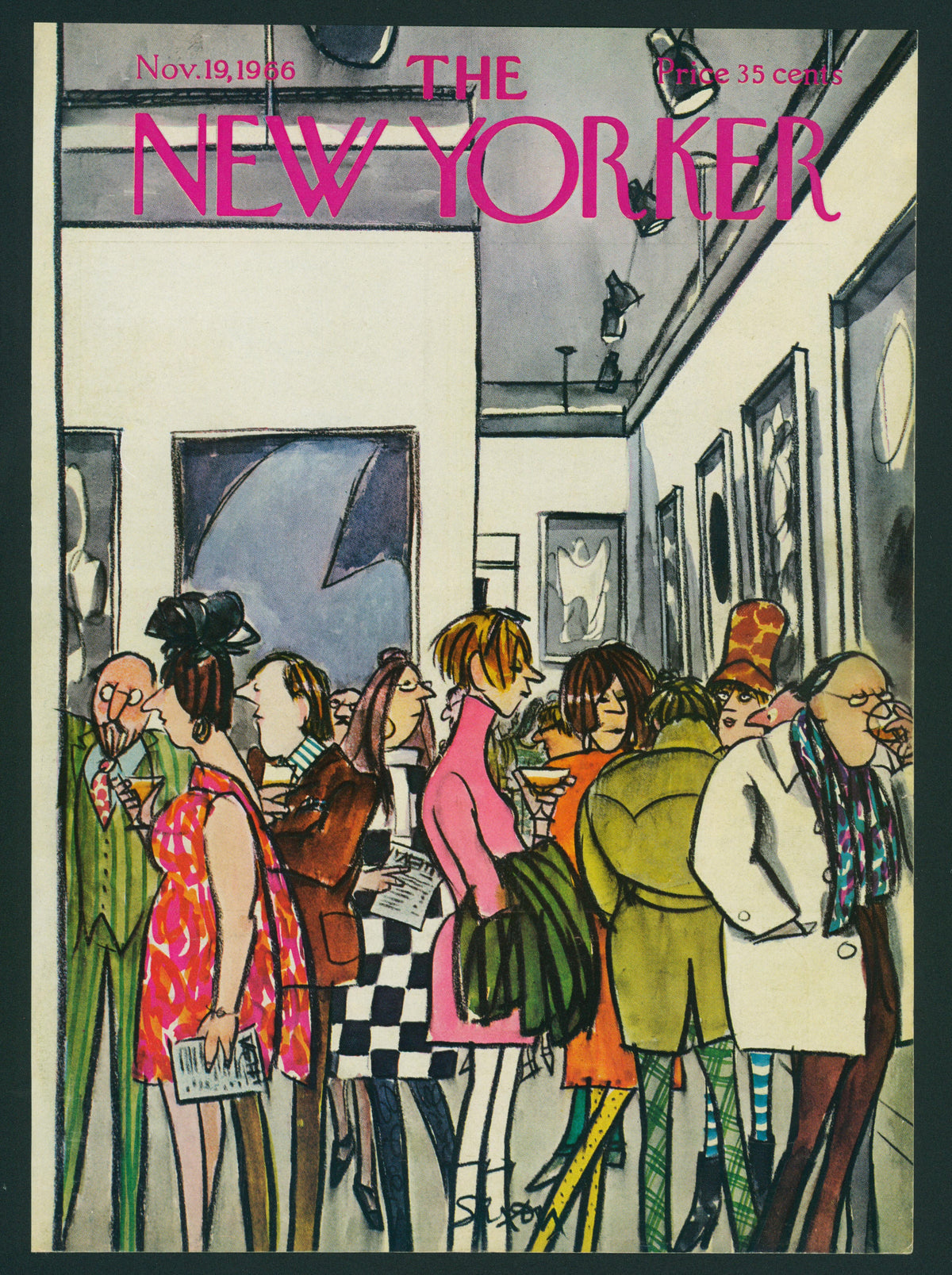Art Show- The New Yorker - Authentic Vintage Antique Print