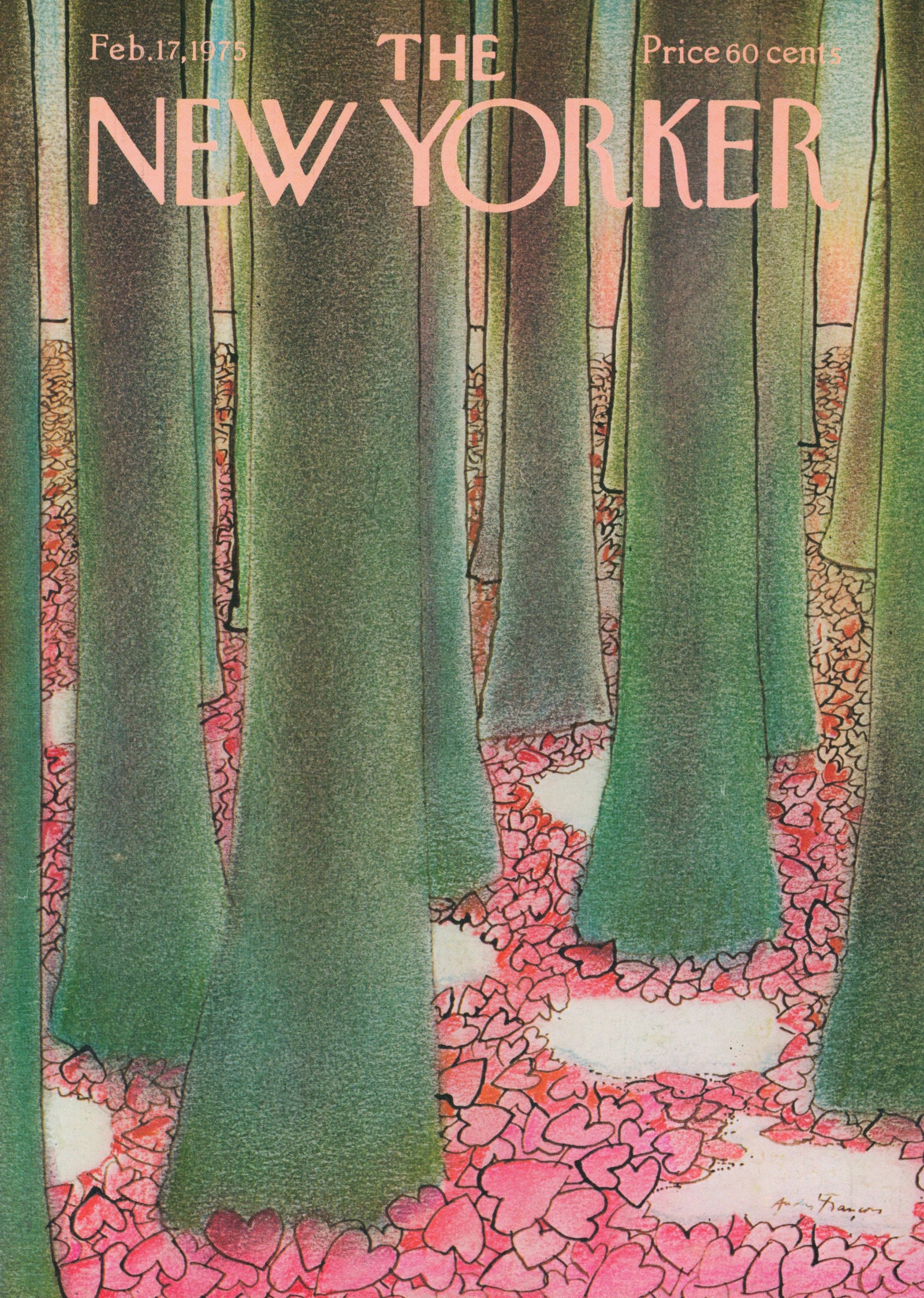 Love Leaves- The New Yorker - Authentic Vintage Antique Print