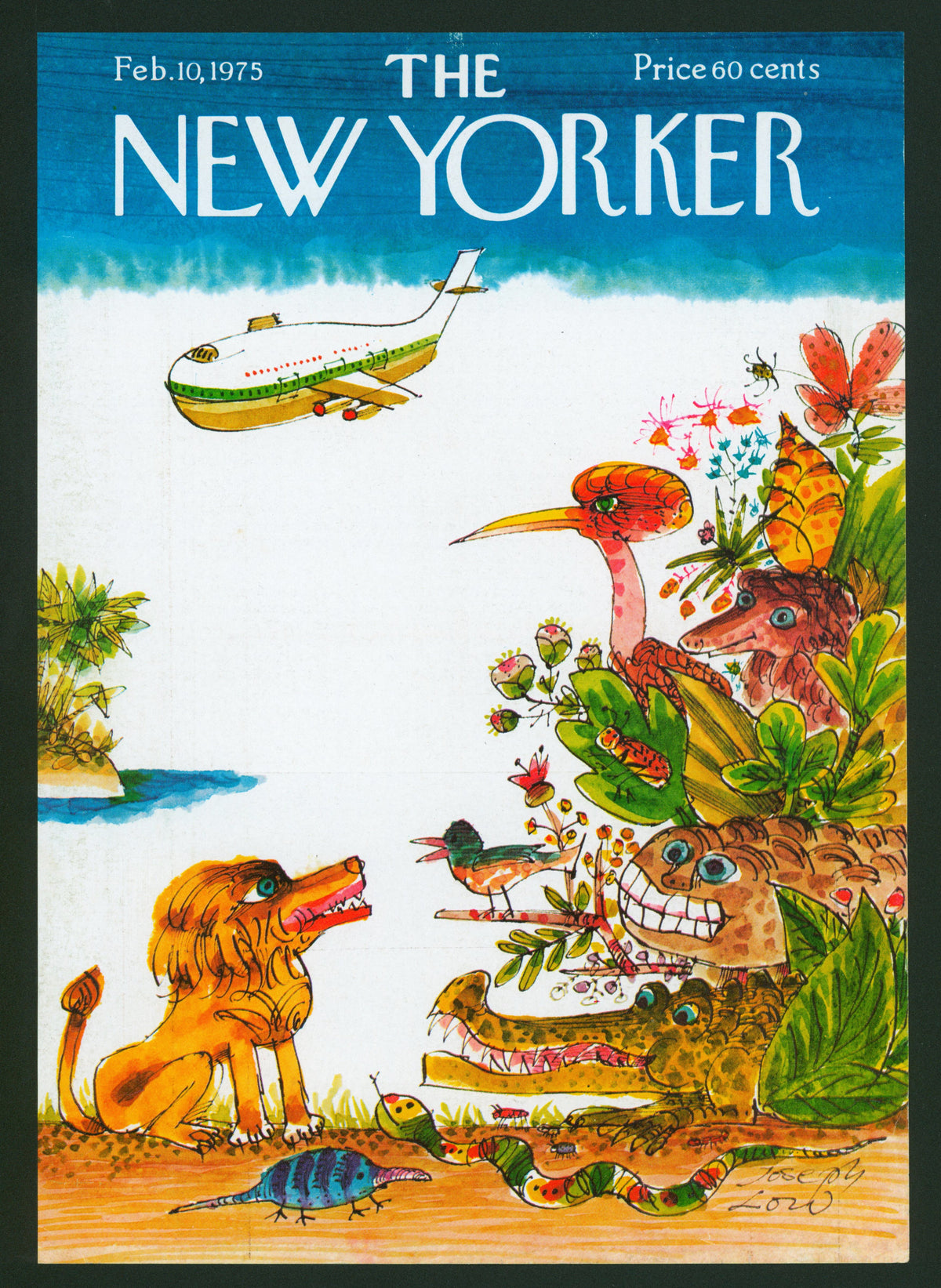 Island Animals- The New Yorker - Authentic Vintage Antique Print