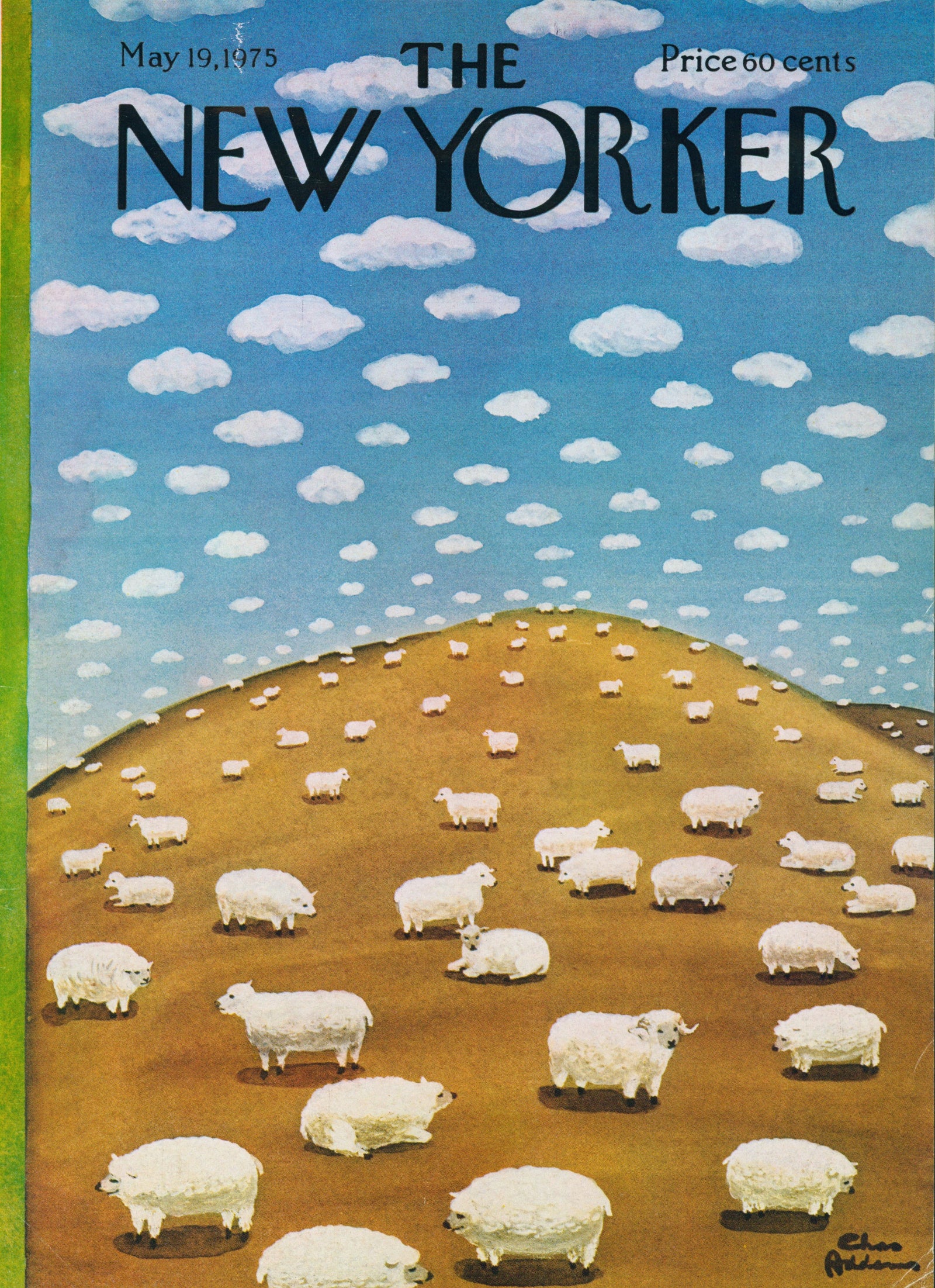 Counting Sheep- The New Yorker - Authentic Vintage Antique Print