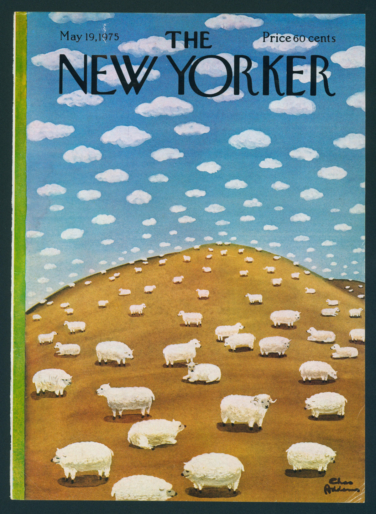 Counting Sheep- The New Yorker - Authentic Vintage Antique Print