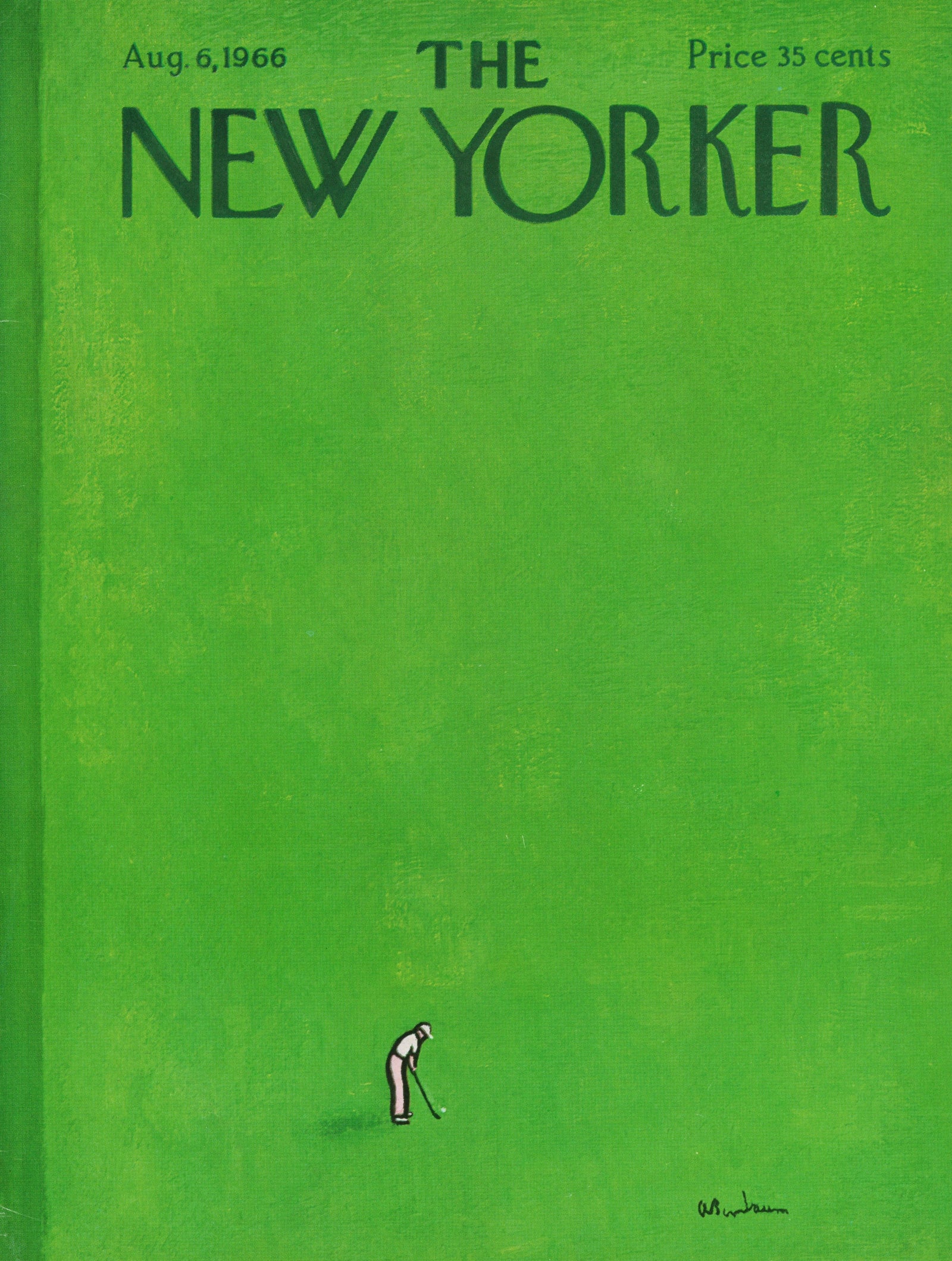 Gone Golfing- The New Yorker - Authentic Vintage Antique Print