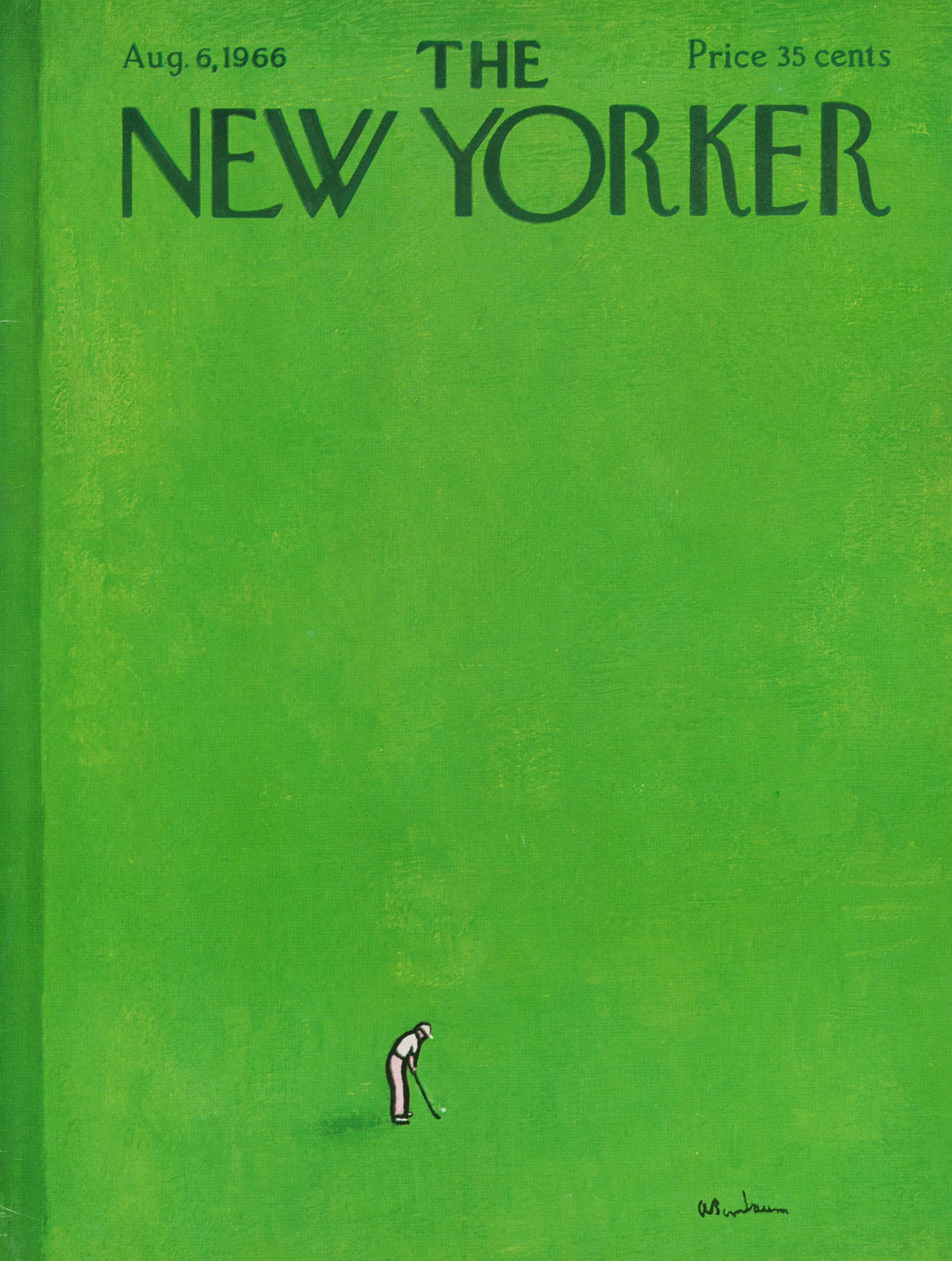 Gone Golfing- The New Yorker - Authentic Vintage Antique Print