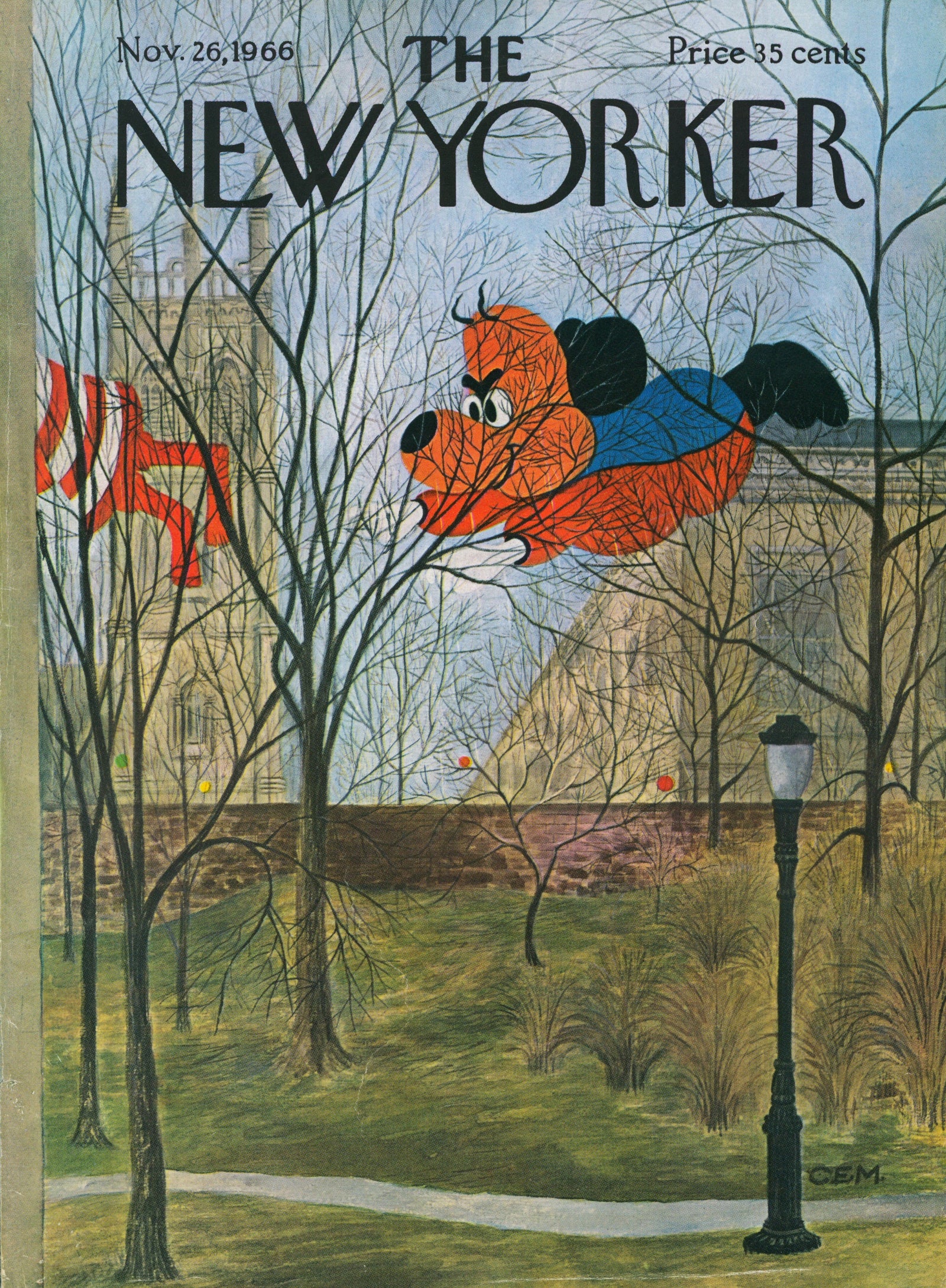 Macy's Thanksgiving Day Parade- The New Yorker - Authentic Vintage Antique Print