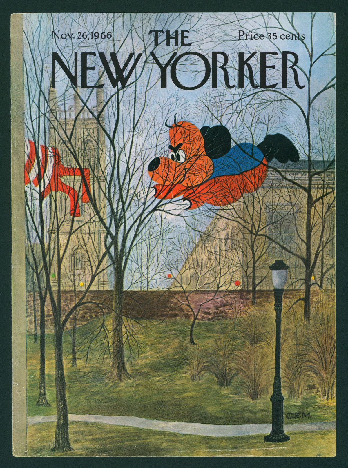 Macy&#39;s Thanksgiving Day Parade- The New Yorker - Authentic Vintage Antique Print