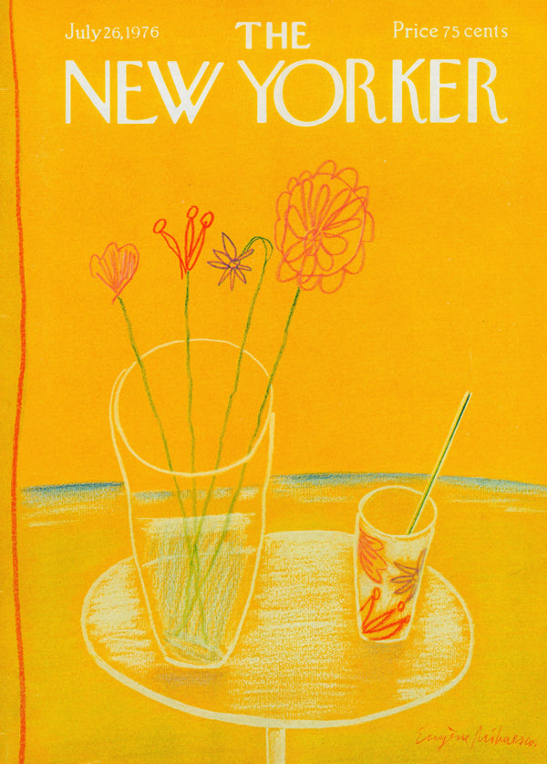 Tangerine Flowers- The New Yorker - Authentic Vintage Cover Art