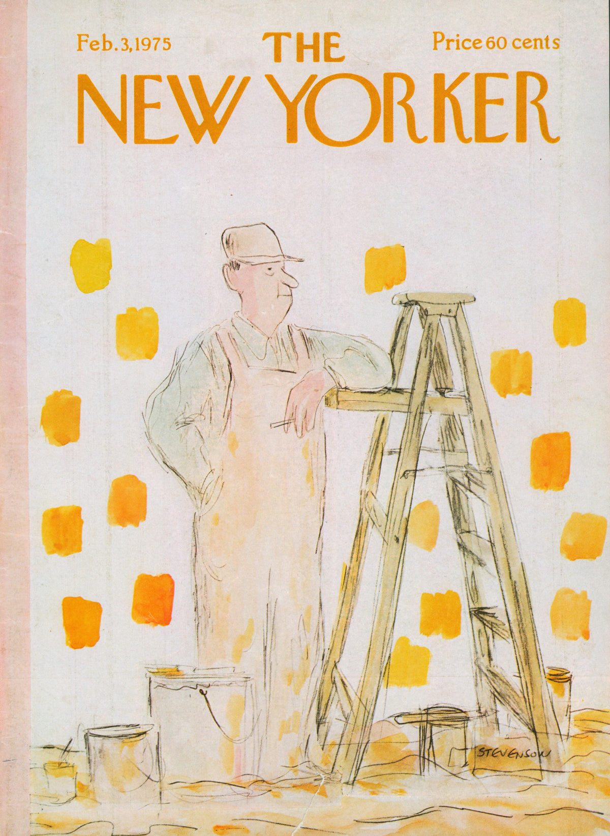Painters Overalls- The New Yorker - Authentic Vintage Antique Print