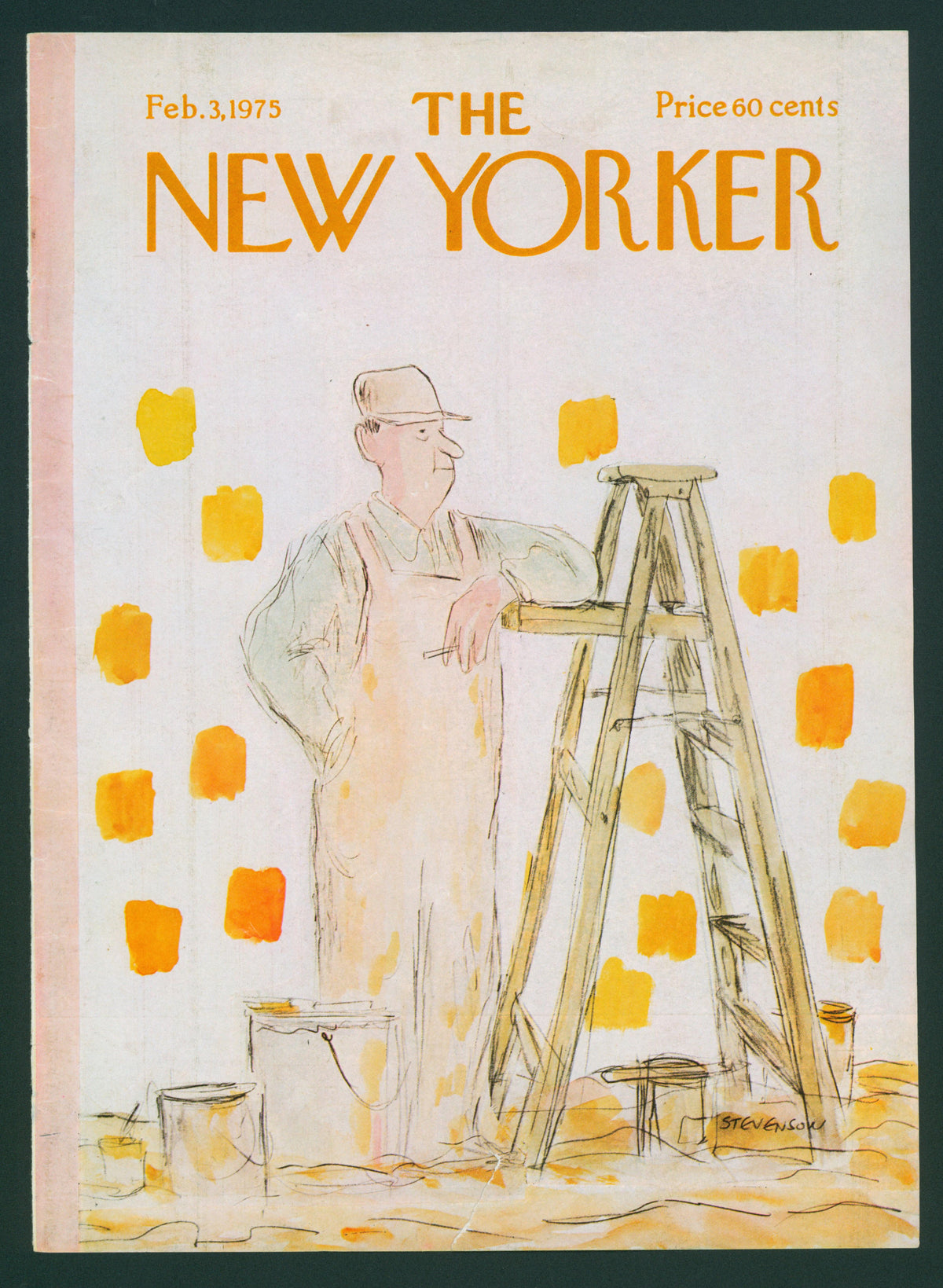 Painters Overalls- The New Yorker - Authentic Vintage Antique Print