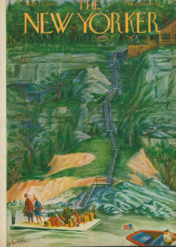 Luggage on the Dock- The New Yorker - Authentic Vintage Cover Art