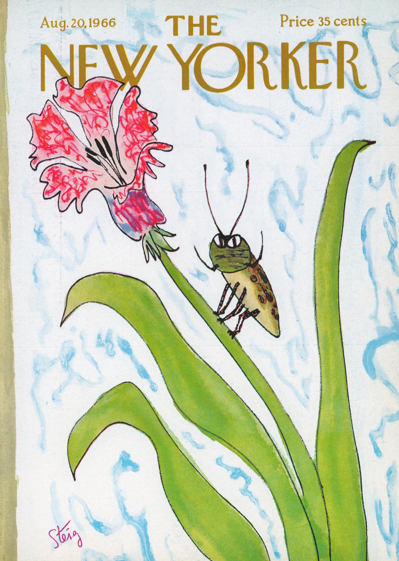 Seasonal Flower- The New Yorker - Authentic Vintage Antique Print