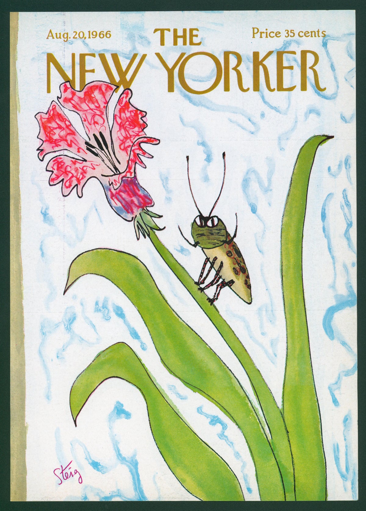 Seasonal Flower- The New Yorker - Authentic Vintage Antique Print