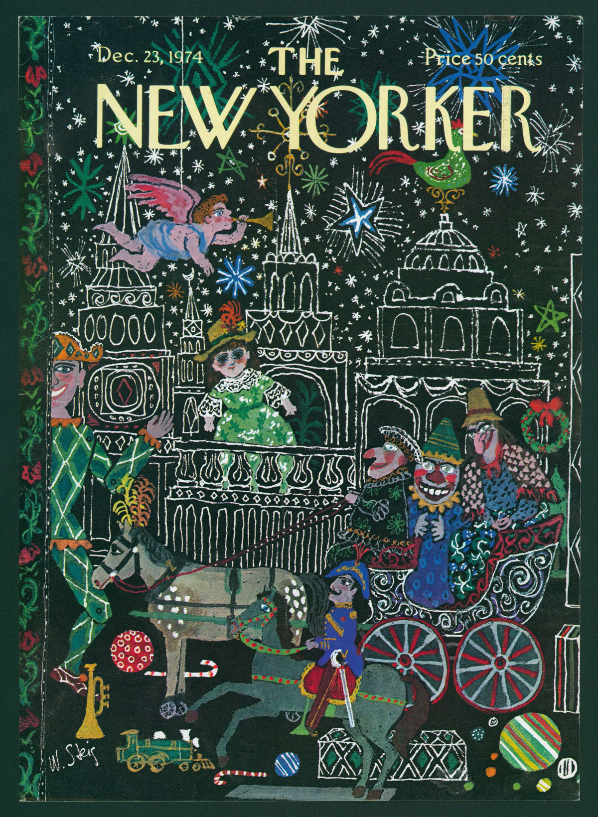 December Nights- The New Yorker - Authentic Vintage Antique Print