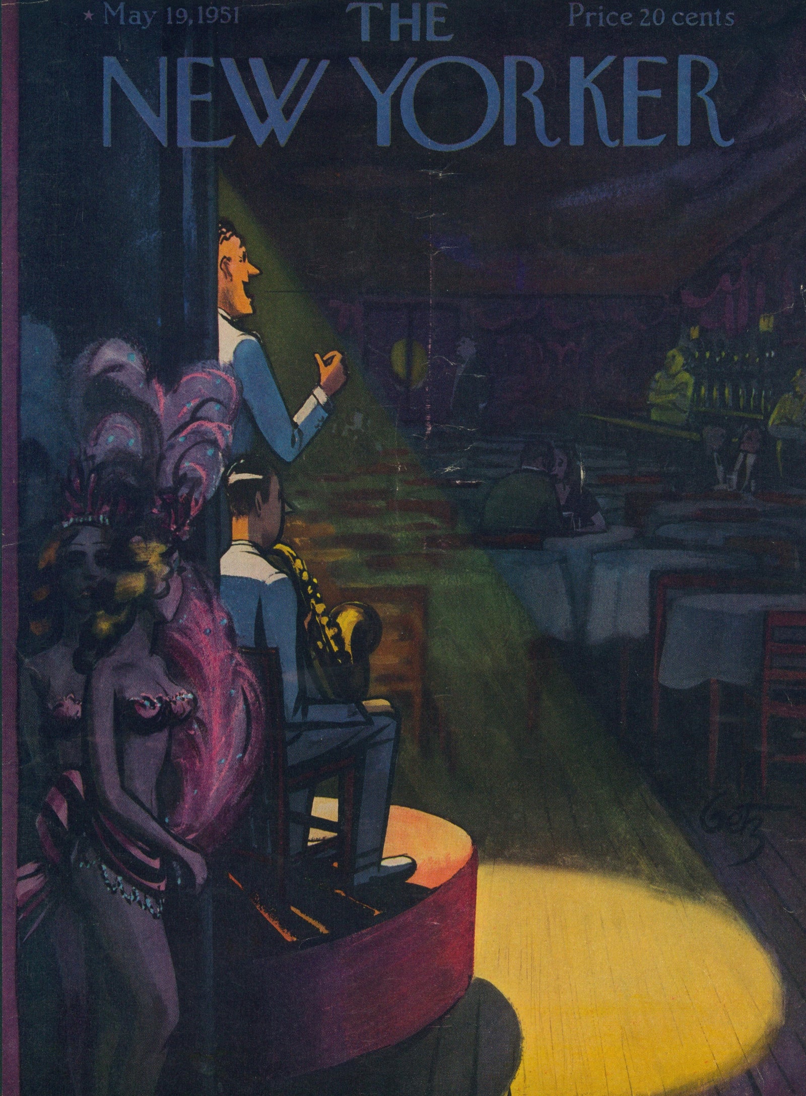 Midnight Cabaret- The New Yorker - Authentic Vintage Antique Print