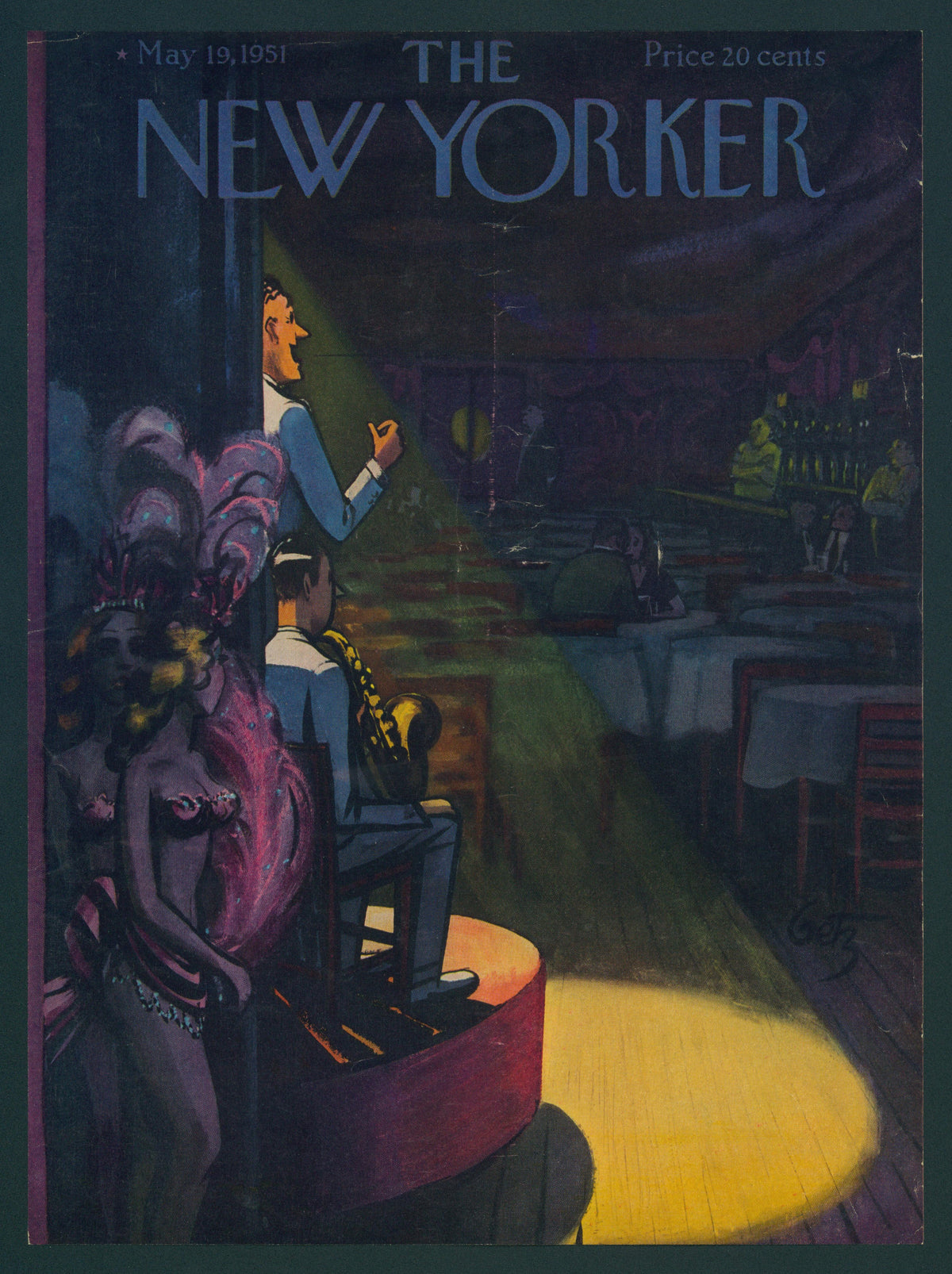 Midnight Cabaret- The New Yorker - Authentic Vintage Antique Print