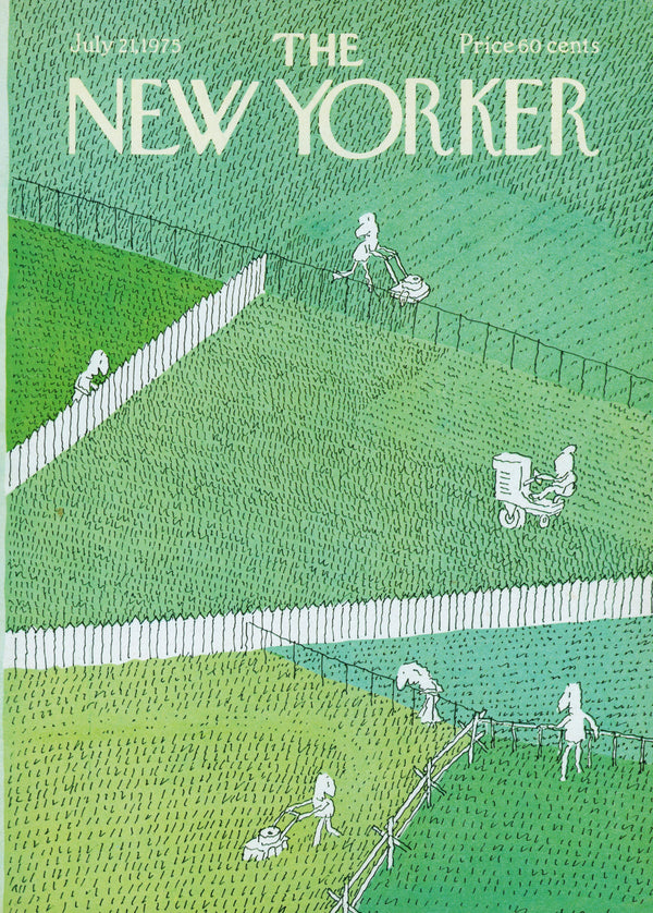 Lawnmowing- The New Yorker - Authentic Vintage Cover Art