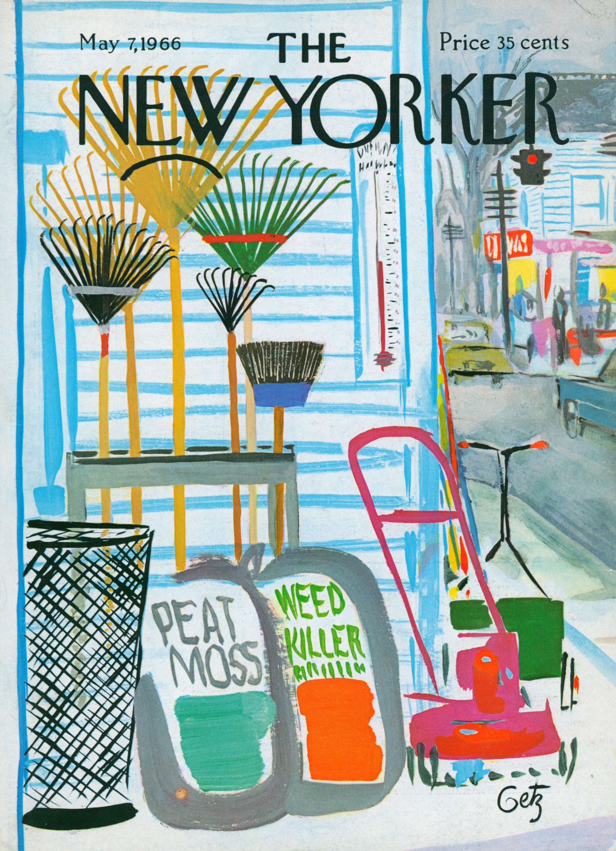 Weed Killer- The New Yorker - Authentic Vintage Antique Print