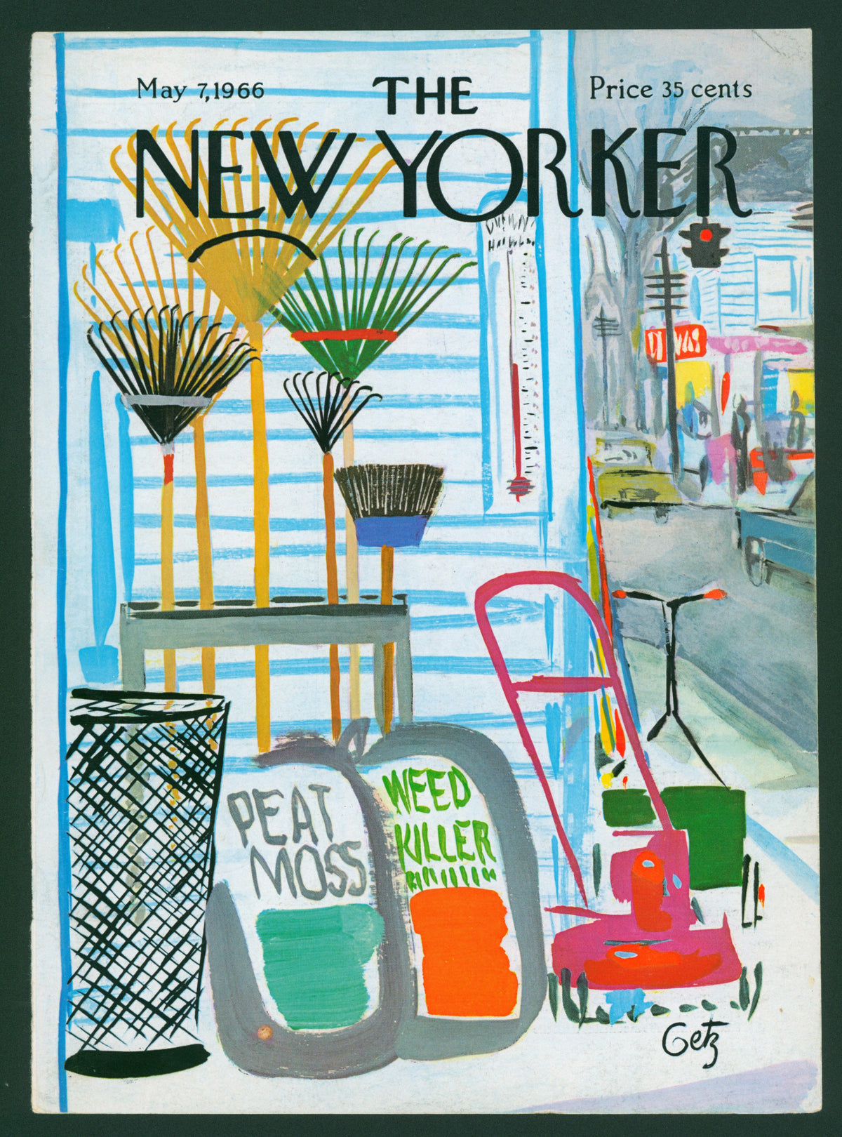 Weed Killer- The New Yorker - Authentic Vintage Antique Print
