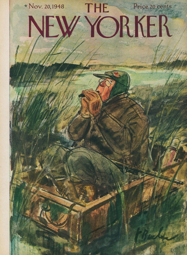 Fisherman- The New Yorker - Authentic Vintage Cover Art
