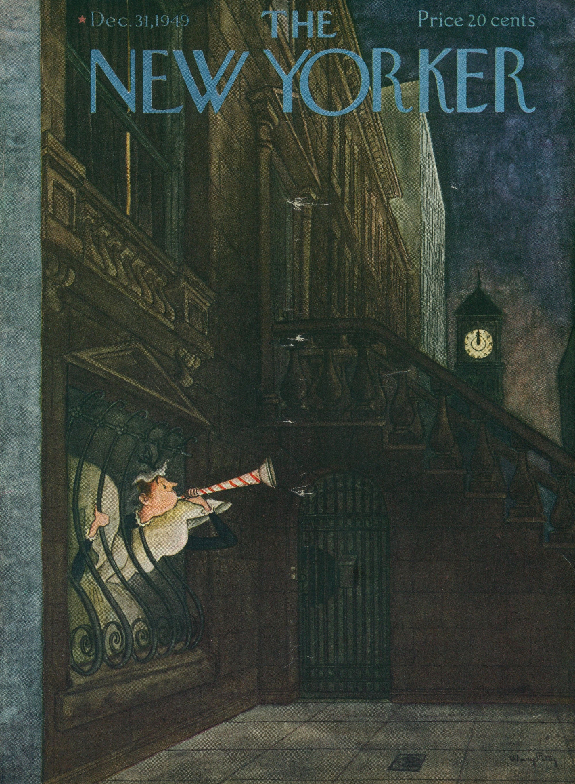 Midnight Call- The New Yorker - Authentic Vintage Antique Print