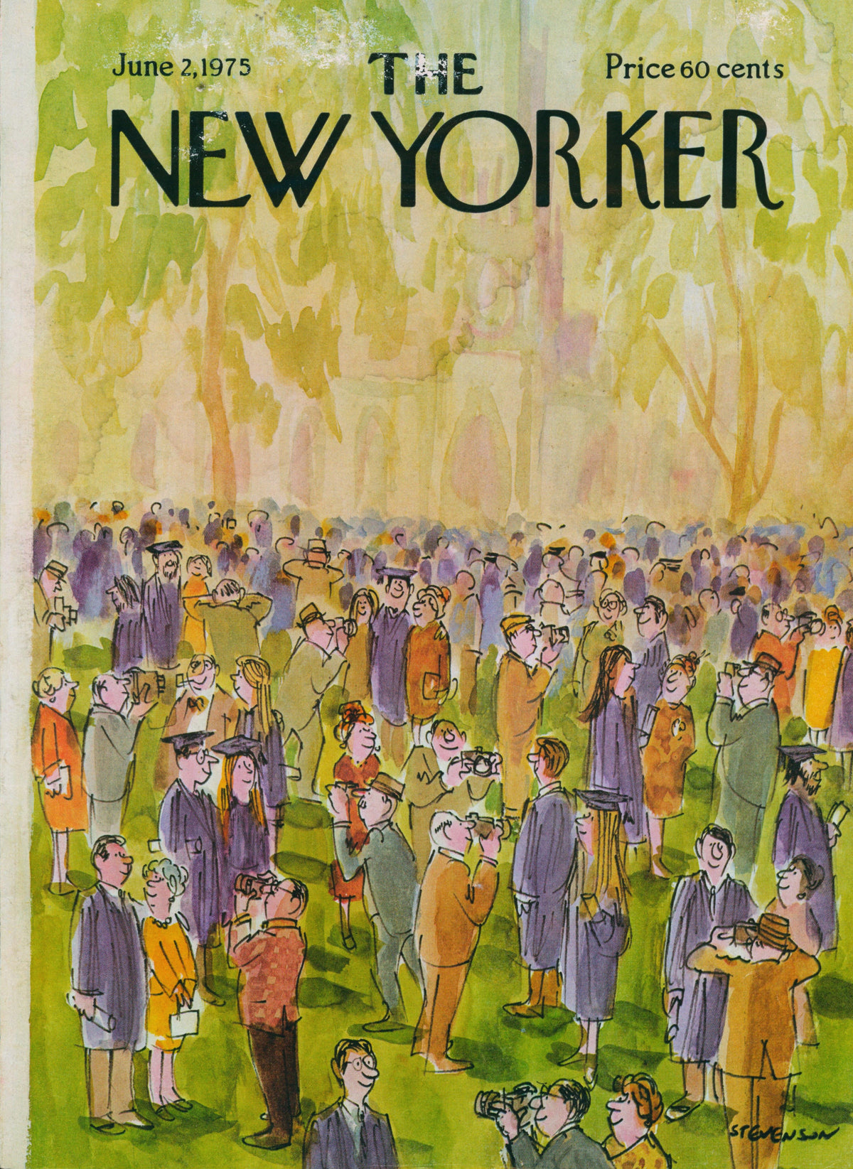 Graduation Day- The New Yorker - Authentic Vintage Antique Print