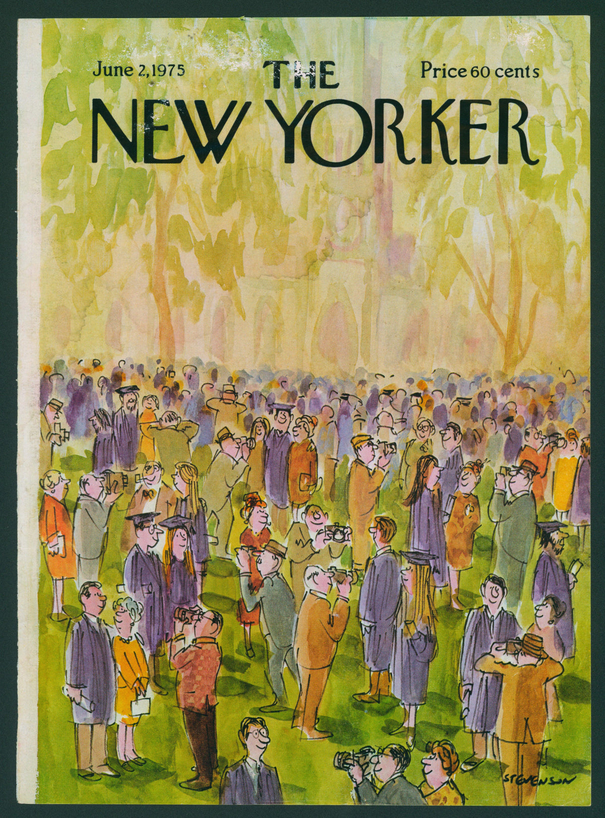 Graduation Day- The New Yorker - Authentic Vintage Antique Print