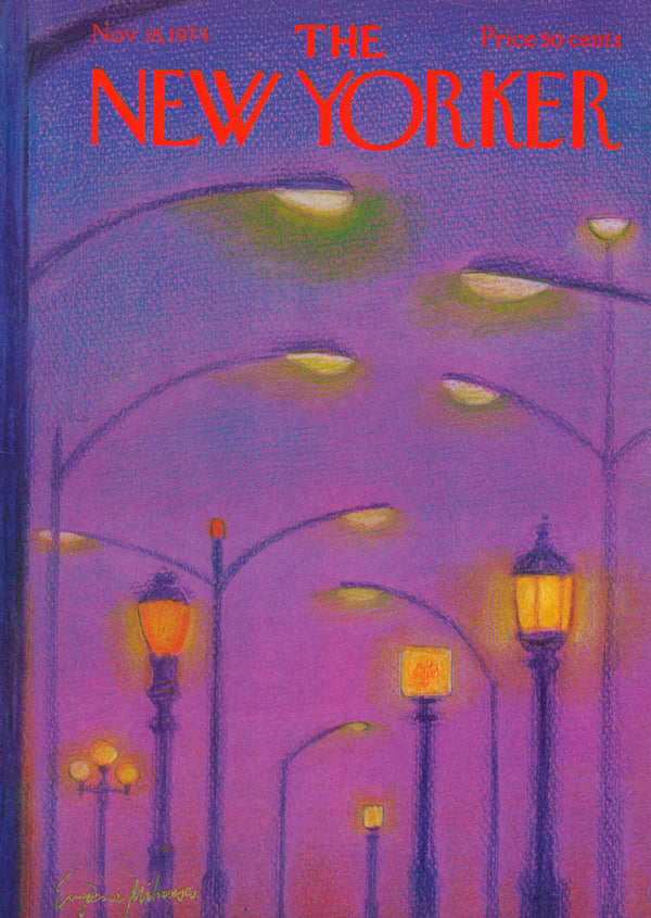Sunset Lampost- The New Yorker - Authentic Vintage Cover Art