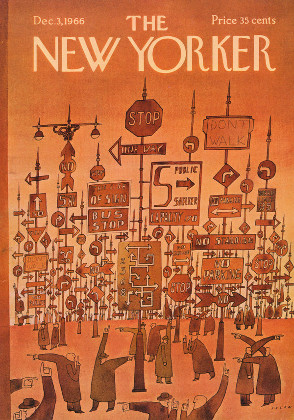 Follow the Signs- The New Yorker - Authentic Vintage Cover Art