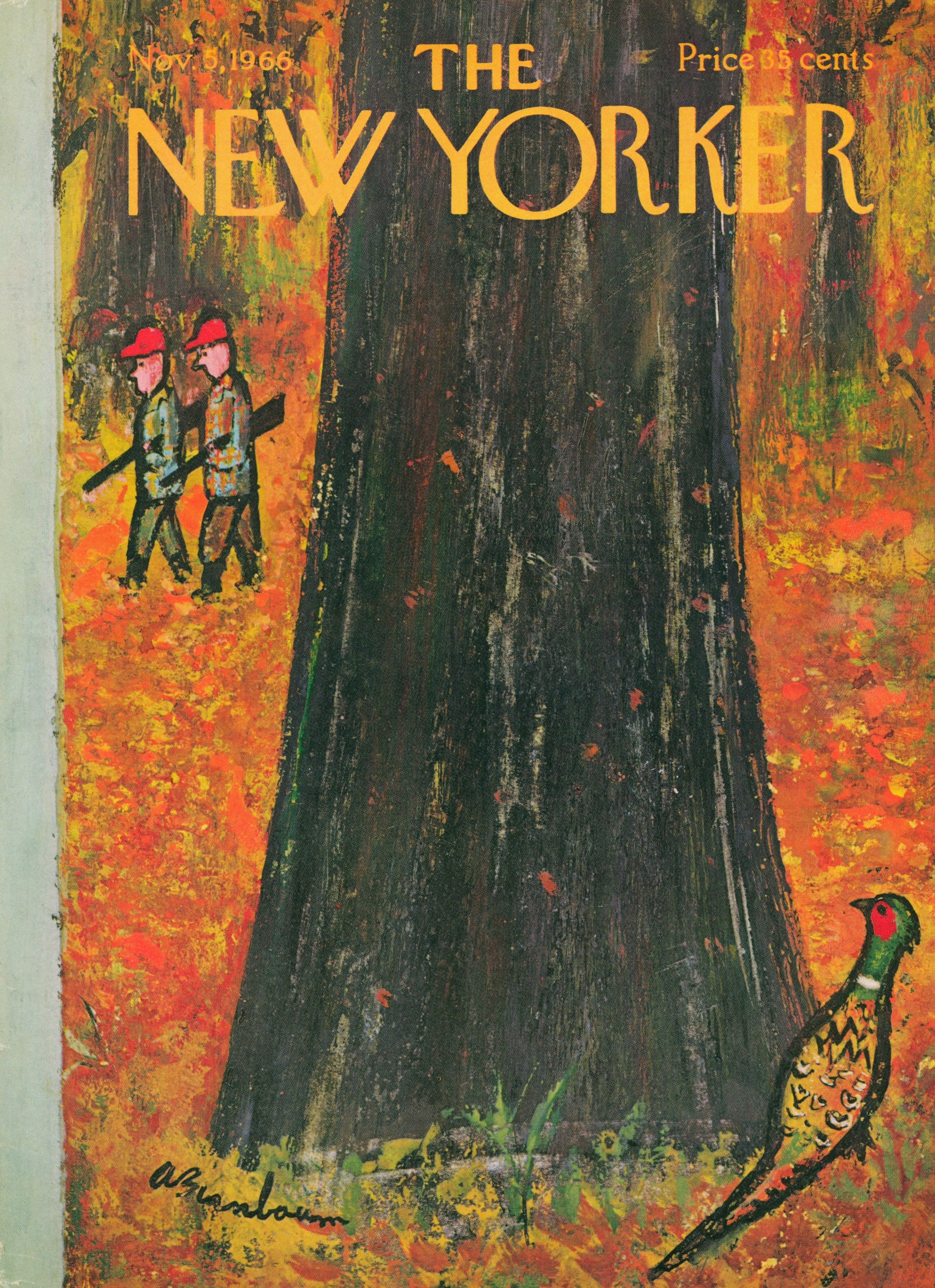 November Hunting- The New Yorker - Authentic Vintage Antique Print