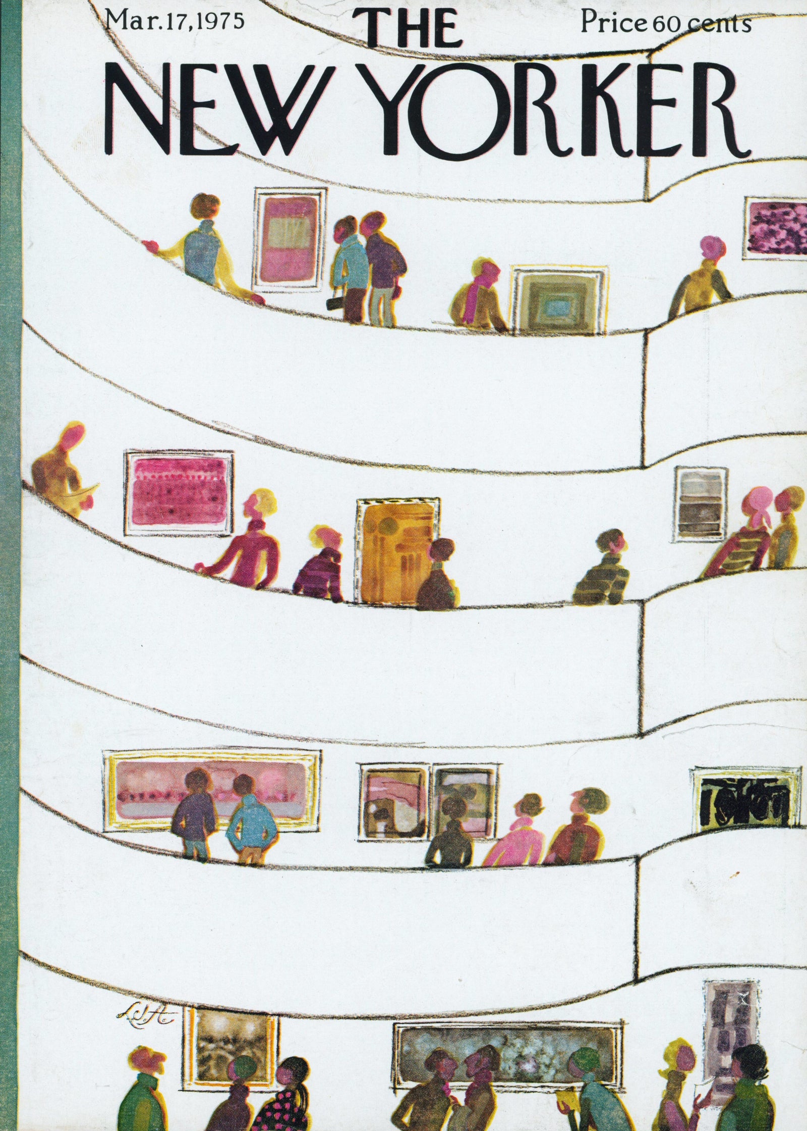 The Guggenheim- The New Yorker - Authentic Vintage Antique Print