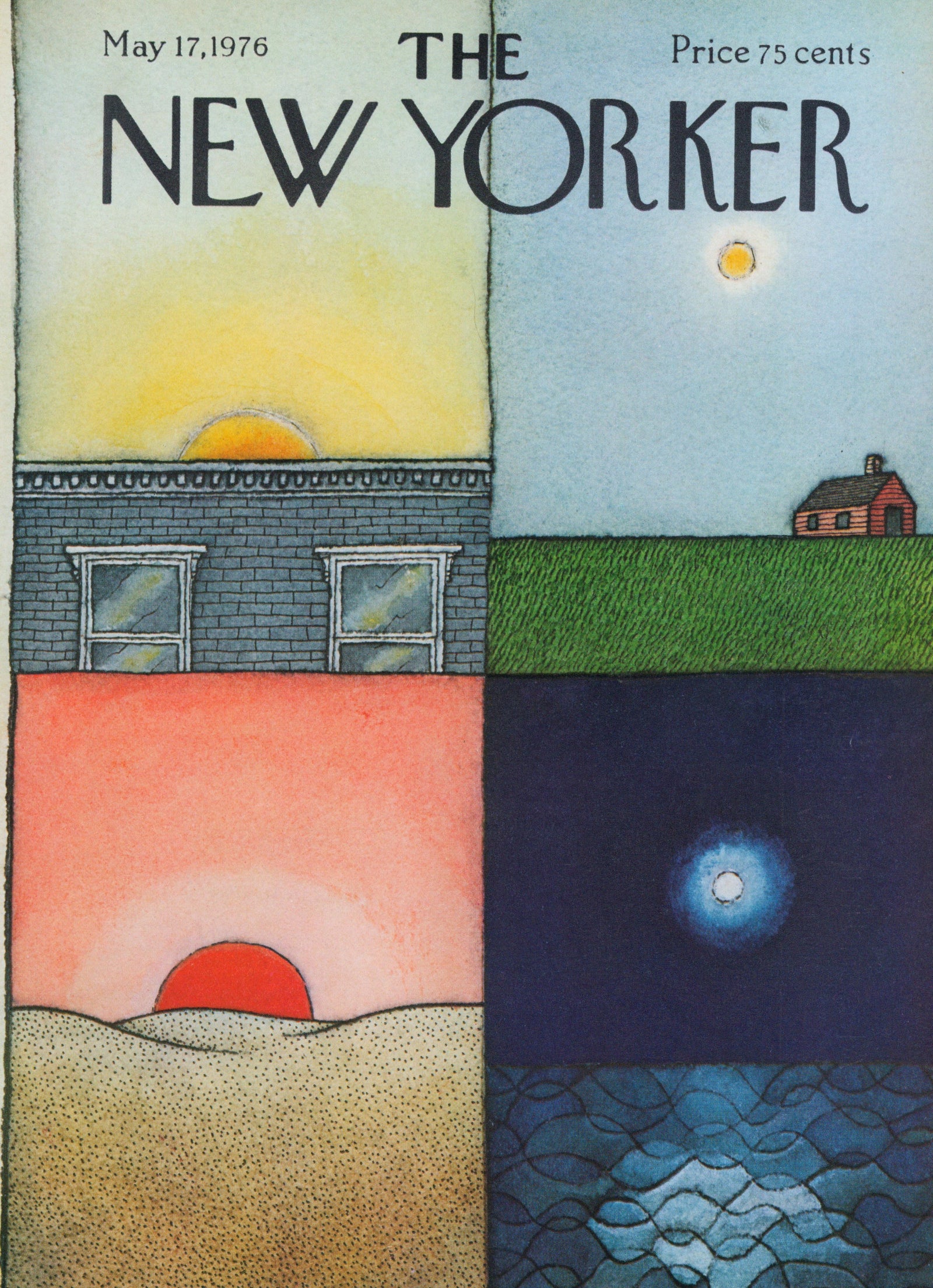 Sunrise to Sunset - The New Yorker - Authentic Vintage Antique Print