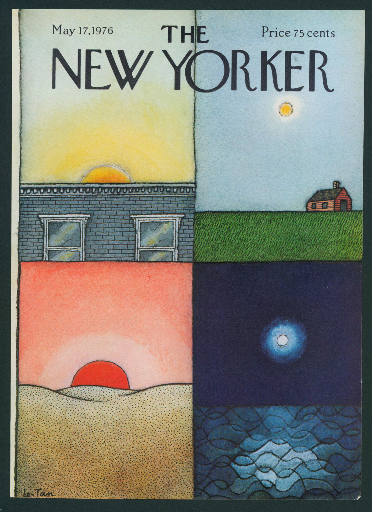 Sunrise to Sunset - The New Yorker - Authentic Vintage Antique Print