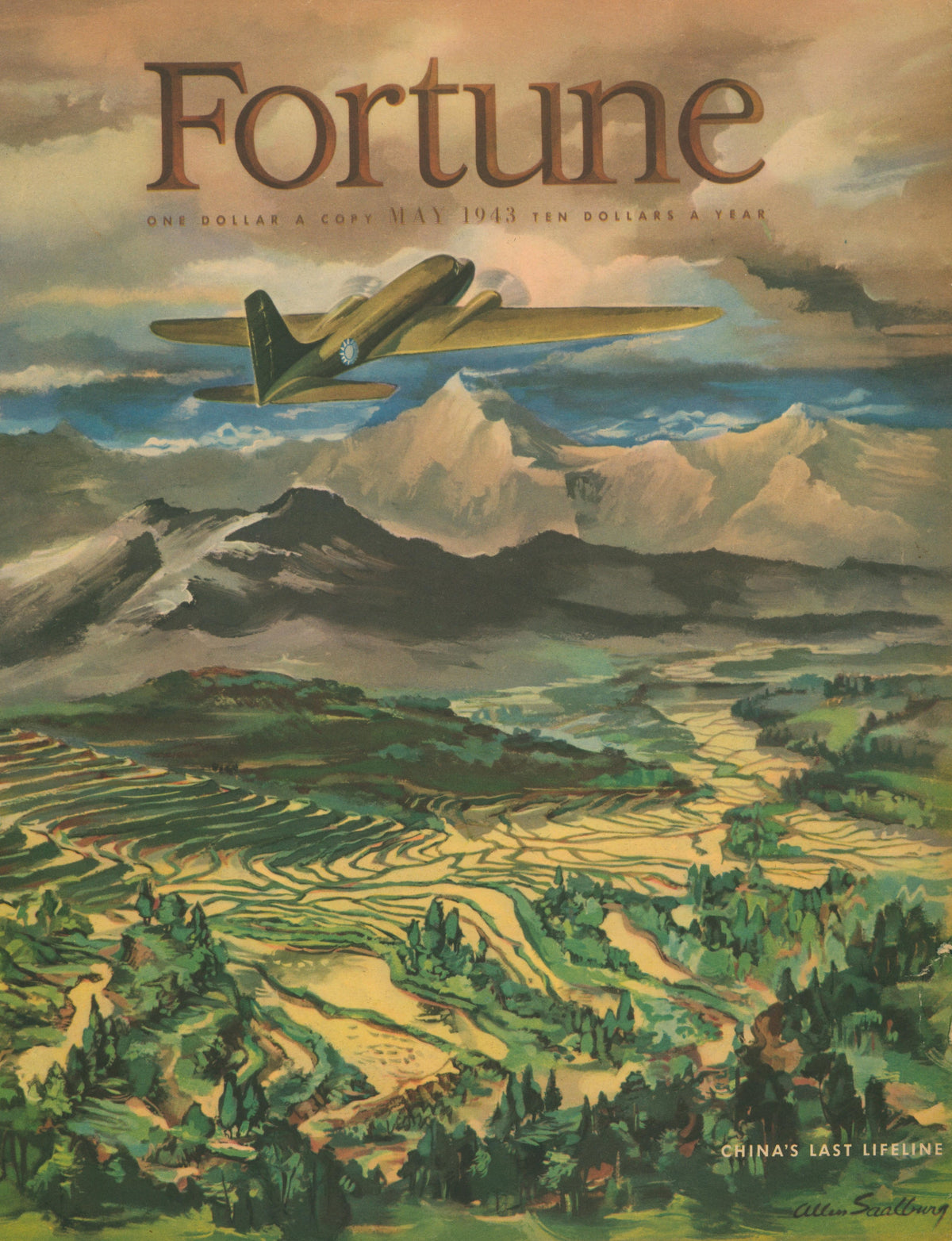 7 Fortune Magazines - 1 (Plane) - Authentic Vintage Antique Print