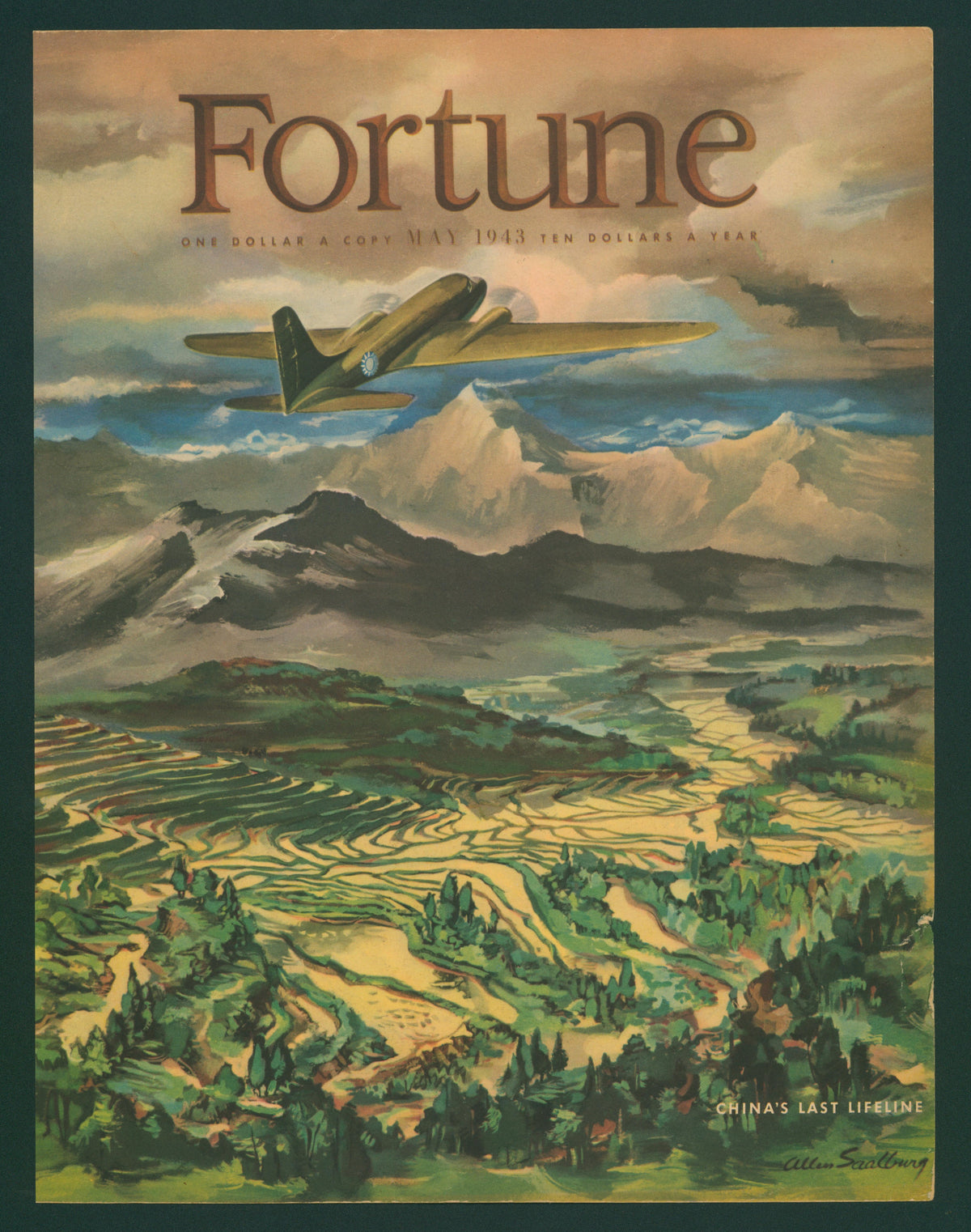 7 Fortune Magazines - 1 (Plane) - Authentic Vintage Antique Print