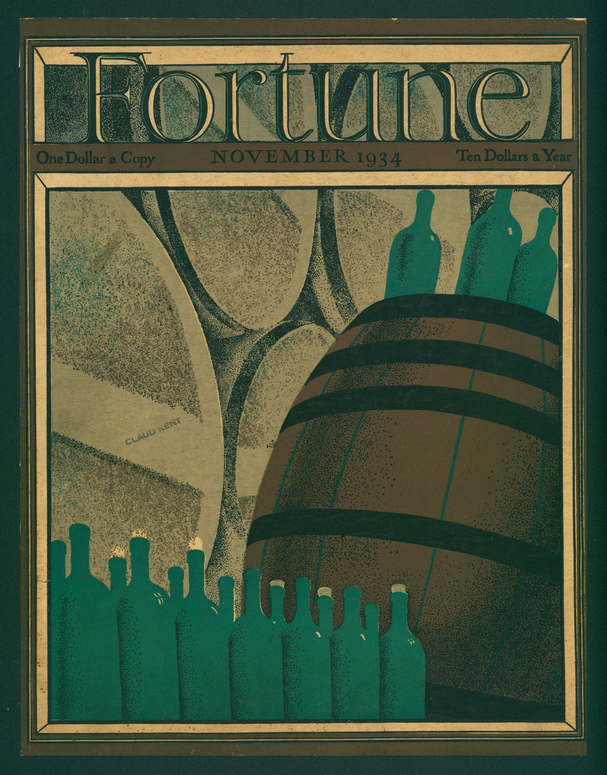 Bottling Wine- Fortune Magazines - Authentic Vintage Antique Print