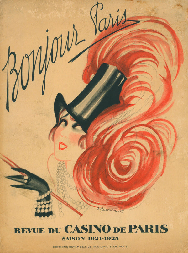 Bonjour Paris- Casino de Paris Program - Authentic Vintage Cover Art