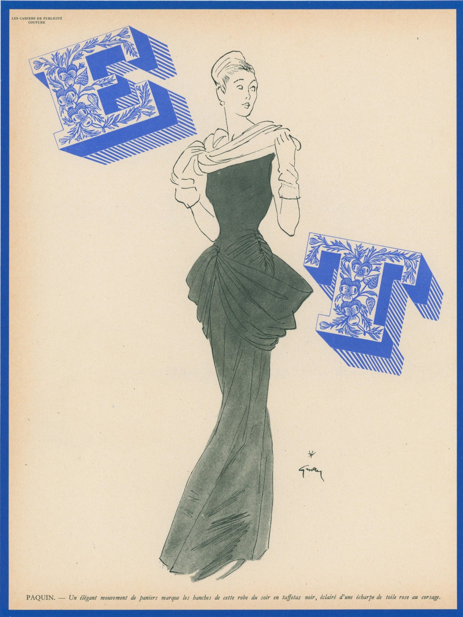 ET Gruau- French Magazine Ad - Authentic Vintage Antique Print