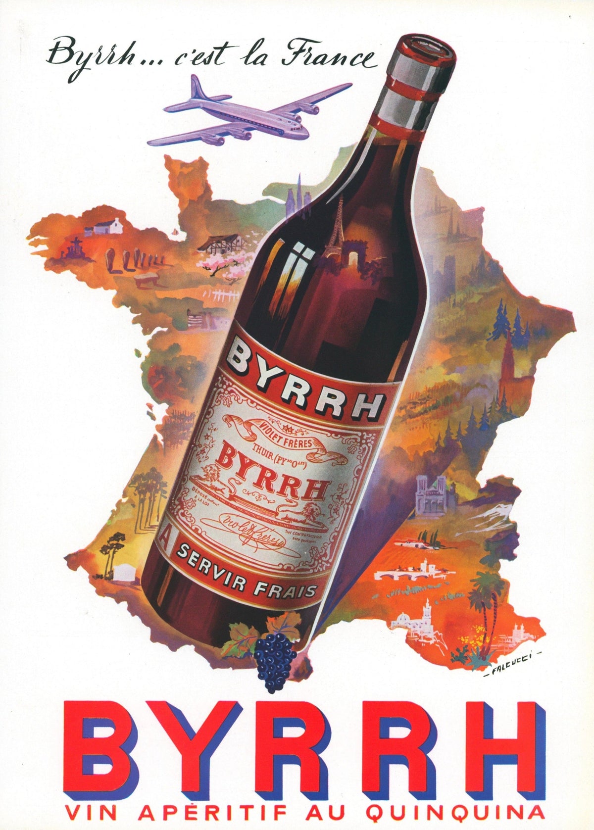 Byrrh Bottle- French Magazine Ad - Authentic Vintage Antique Print