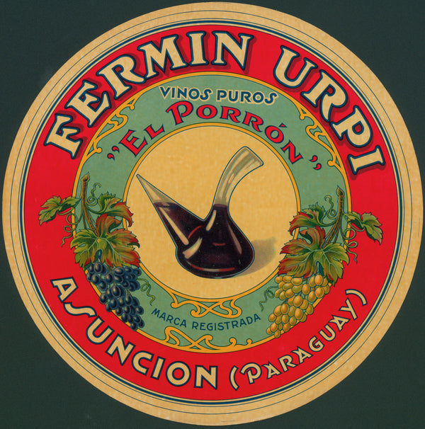 Red Wine Vinegar- Spanish Crate Label - Authentic Vintage Product Label