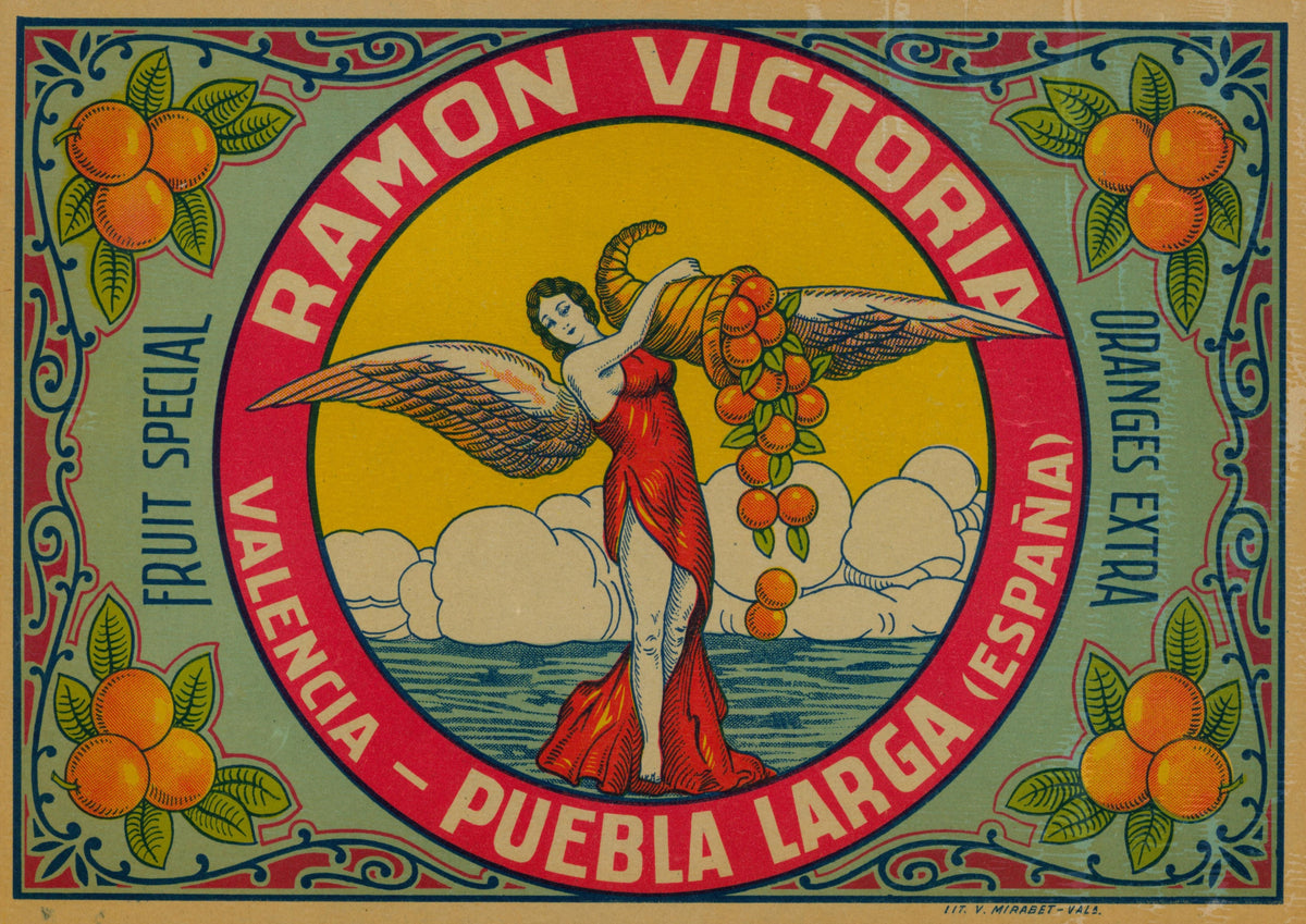 Ramon Victoria- Spanish Crate Label - Authentic Vintage Antique Print