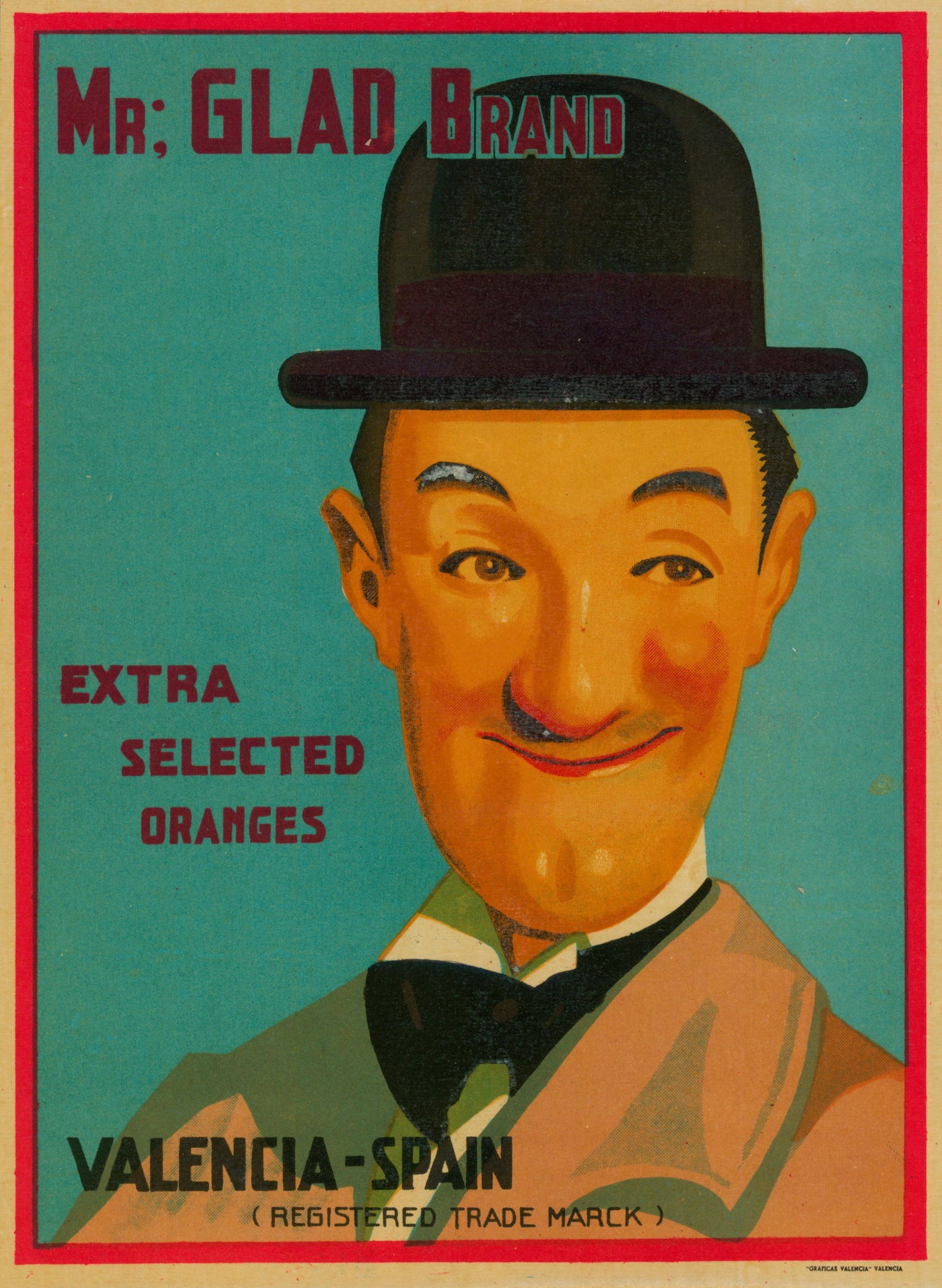 Mr. Glad- Spanish Crate Label - Authentic Vintage Antique Print