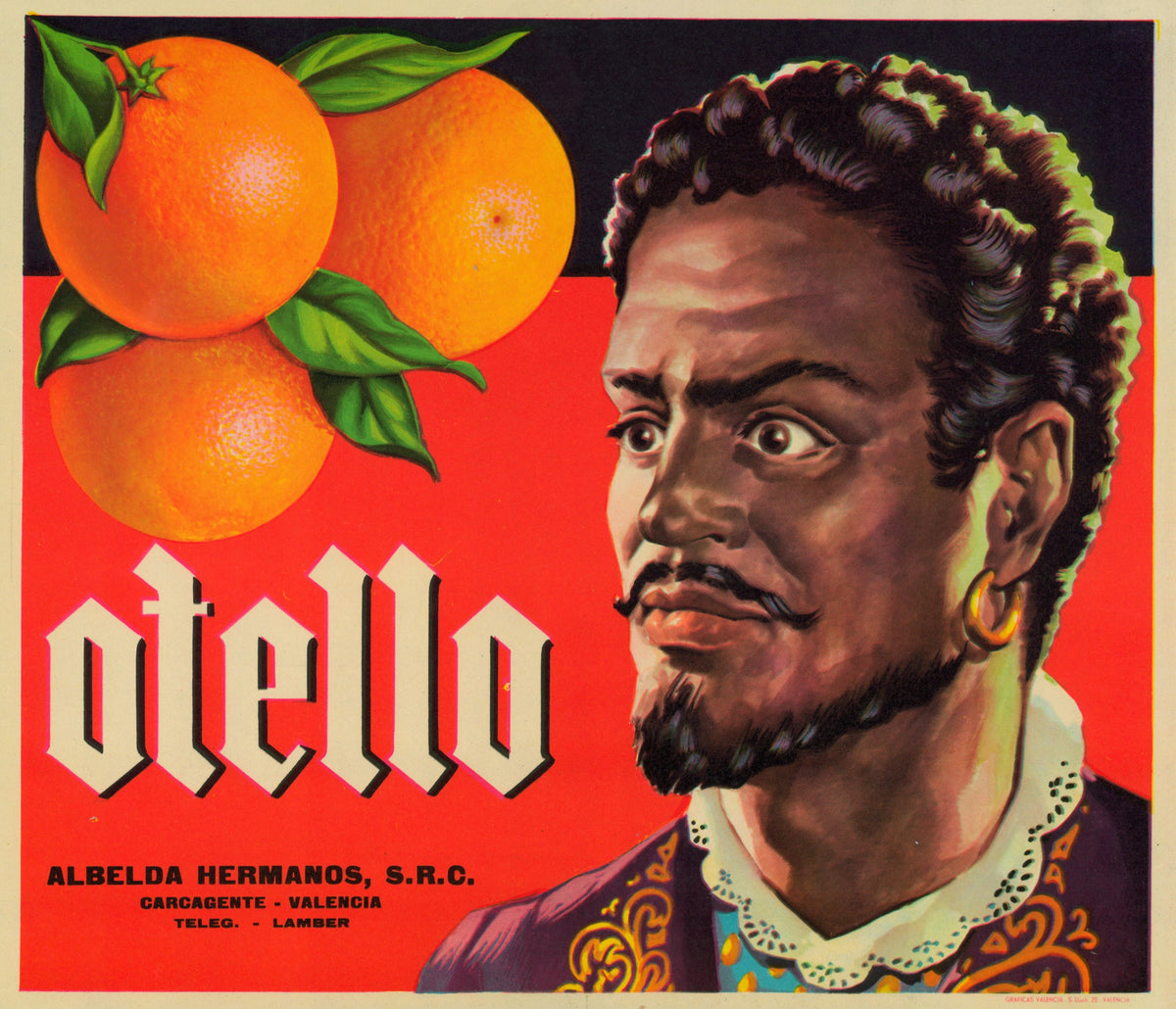 Otello- Spanish Crate Label - Authentic Vintage Antique Print