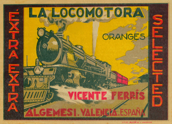 Locomotora- Spanish Crate Label - Authentic Vintage Product Label