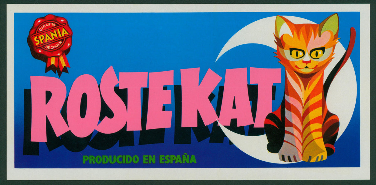 Rostekat- Spanish Crate Label - Authentic Vintage Antique Print