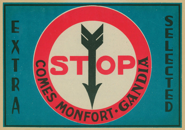 Stop- Spanish Crate Label - Authentic Vintage Product Label