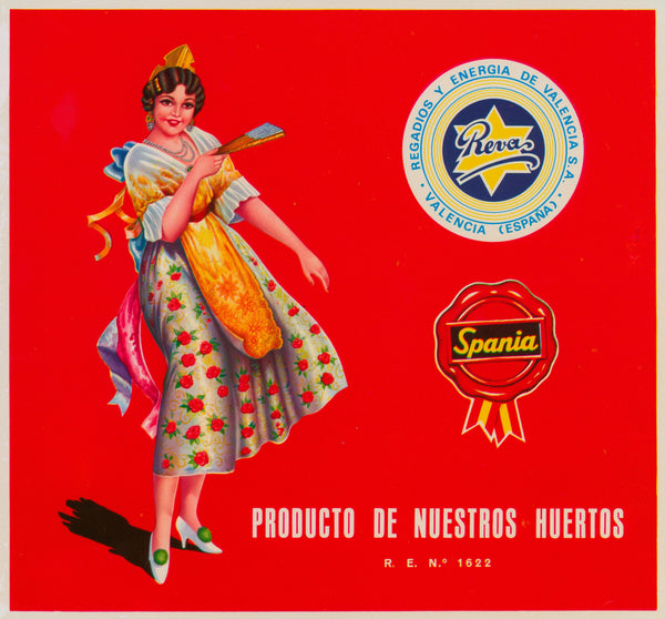 Spania- Spanish Crate Label - Authentic Vintage Product Label