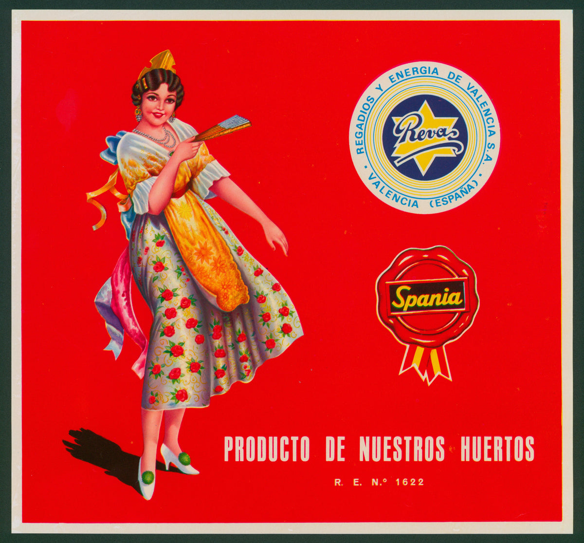 Spania- Spanish Crate Label - Authentic Vintage Antique Print
