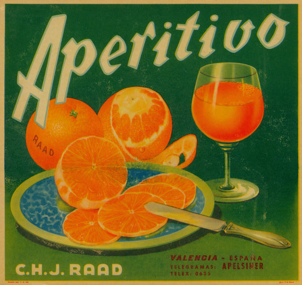 Aperitivo- Spanish Crate Label - Authentic Vintage Product Label