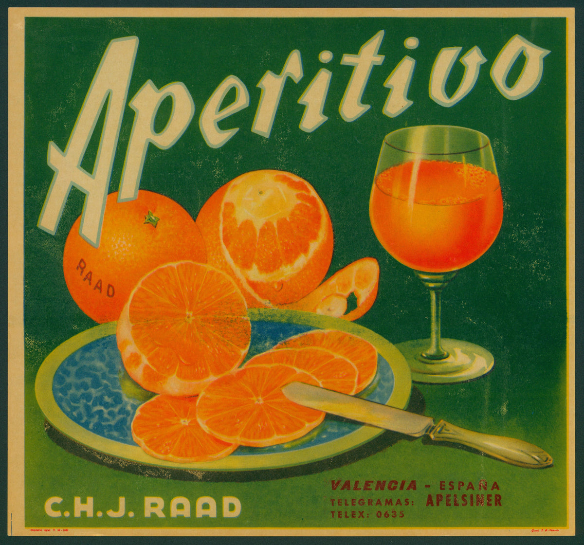 Aperitivo- Spanish Crate Label - Authentic Vintage Antique Print