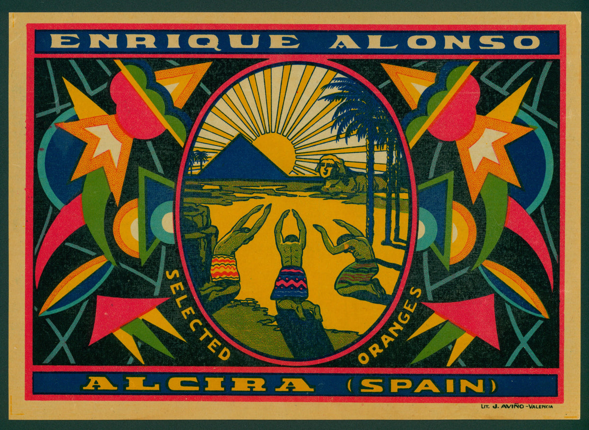 Sun Bow- Spanish Crate Label - Authentic Vintage Antique Print