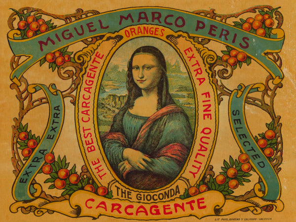 Mona Lisa- Spanish Crate Label - Authentic Vintage Product Label